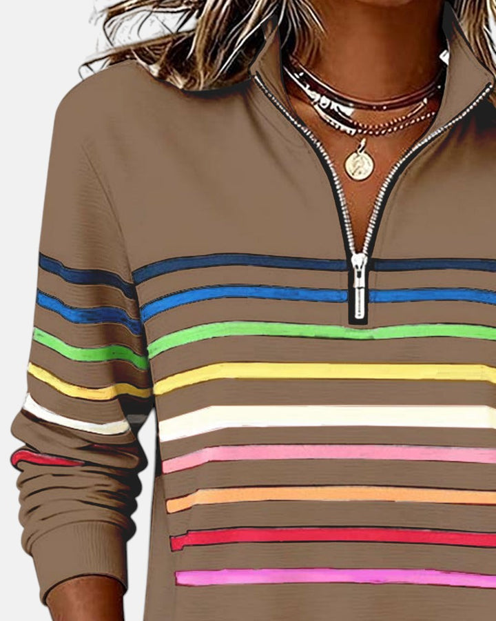 MEDLINE | RAINBOW STRIPED QUARTER-ZIP
