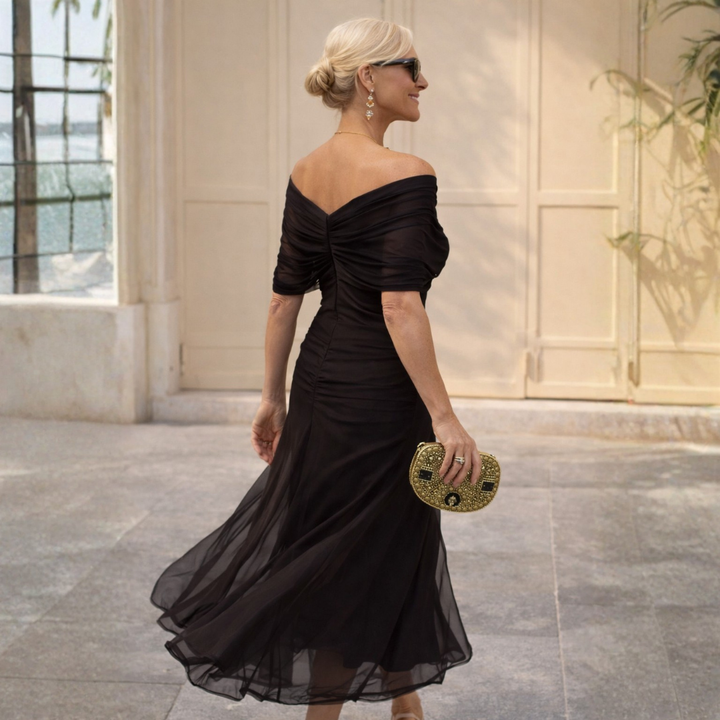 MIKAELA | OFF SHOULDER MAXI DRESS