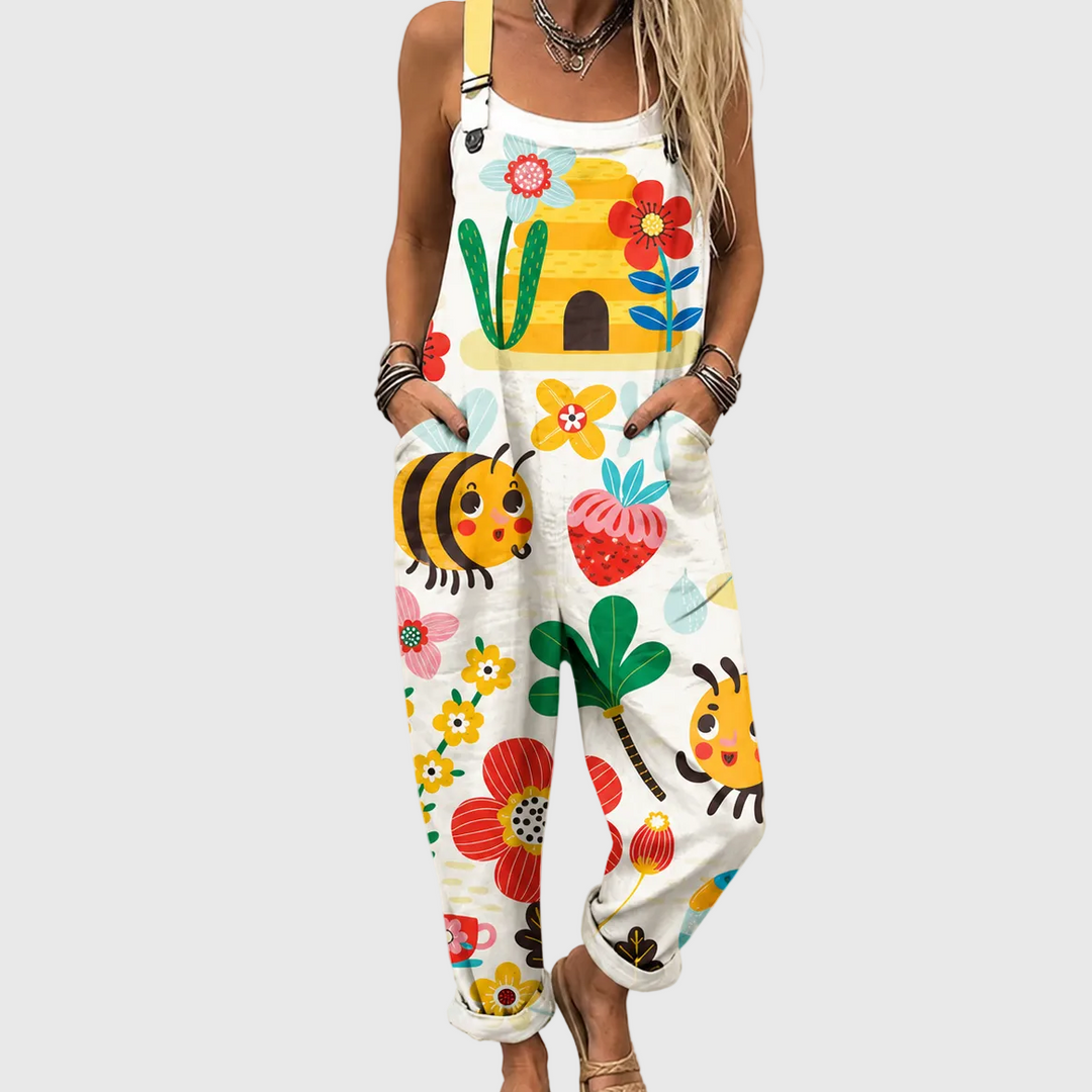 EVIE | BEE AND COLORFUL GARDEN JUMPSUIT