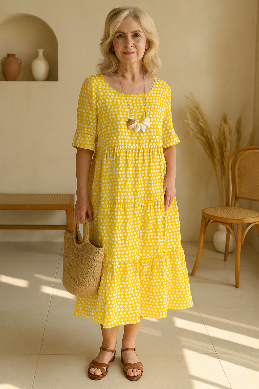 DAWN | SABLE SHORT-SLEEVE MIDI DRESS