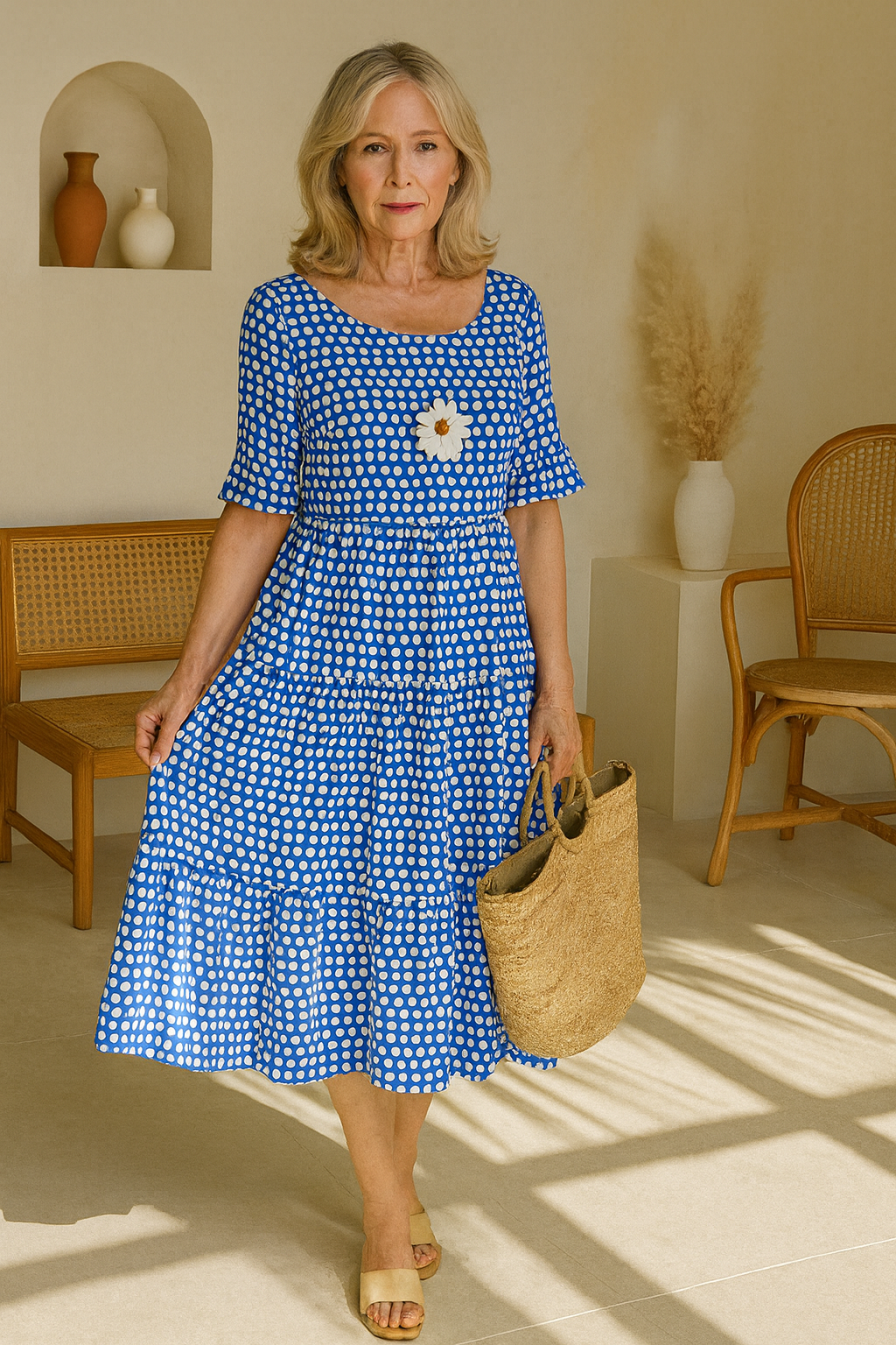 DAWN | SABLE SHORT-SLEEVE MIDI DRESS