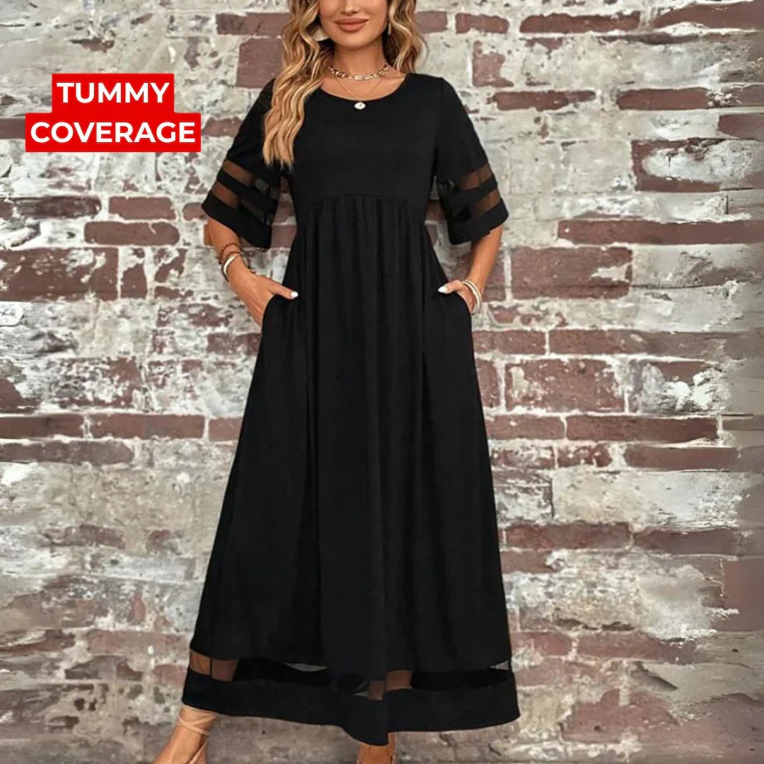 EVELYN | TUMMY-CONTROL A-LINE MIDI DRESS