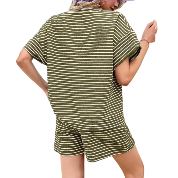 TESSIE | STRIPED DRAWSTRING LOUNGE SET