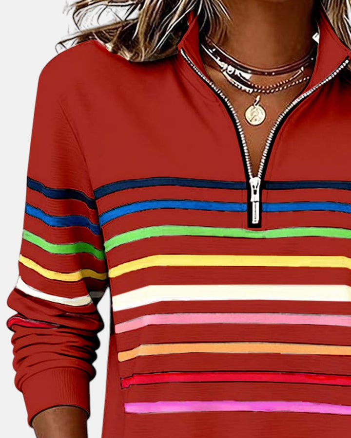 MEDLINE | RAINBOW STRIPED QUARTER-ZIP