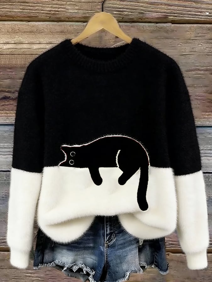KIMMY | ELEGANT CAT PRINT JUMPER