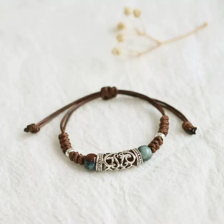 EDITH | TURQUOISE BEAD CORD BRACELET