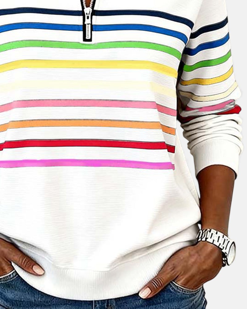 MEDLINE | RAINBOW STRIPED QUARTER-ZIP