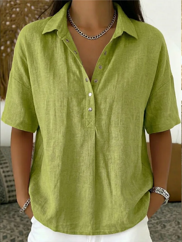 WILMA | BLOUSE WITH COLLAR AND BUTTON