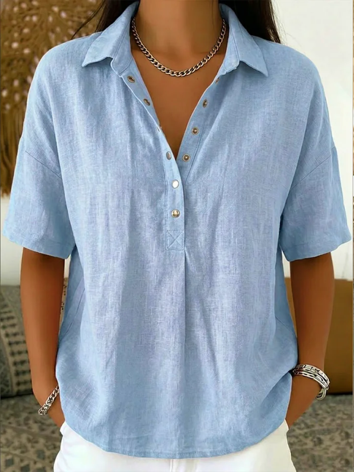 WILMA | BLOUSE WITH COLLAR AND BUTTON