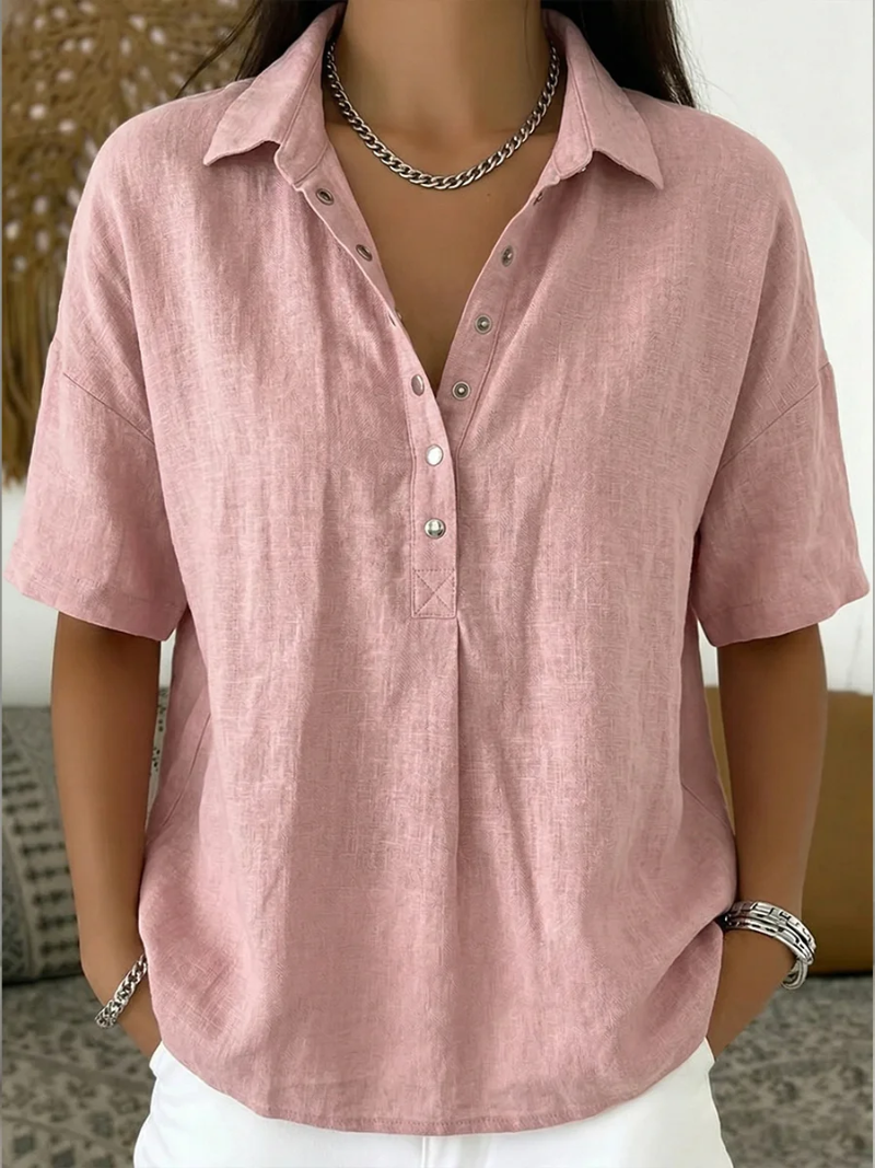 WILMA | BLOUSE WITH COLLAR AND BUTTON