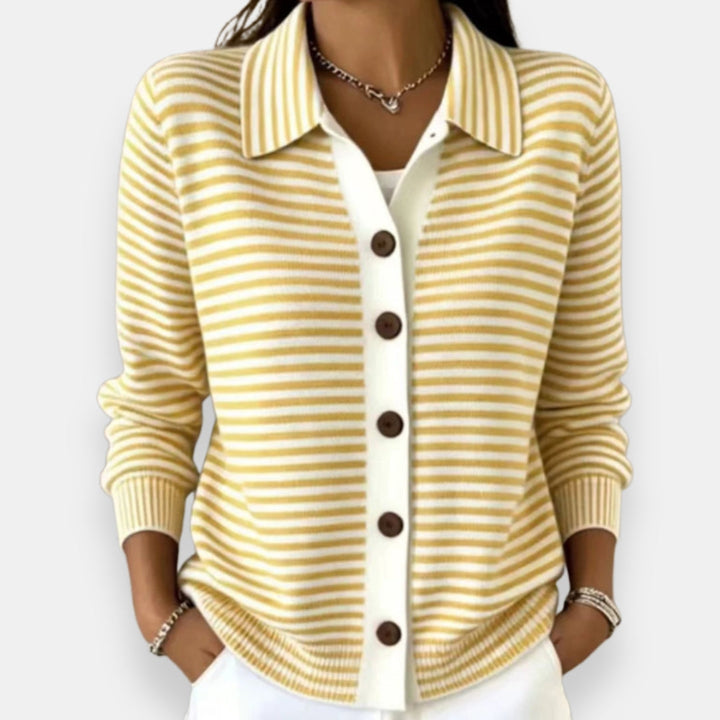 NOLA | STRIPED COLLAR CARDIGAN