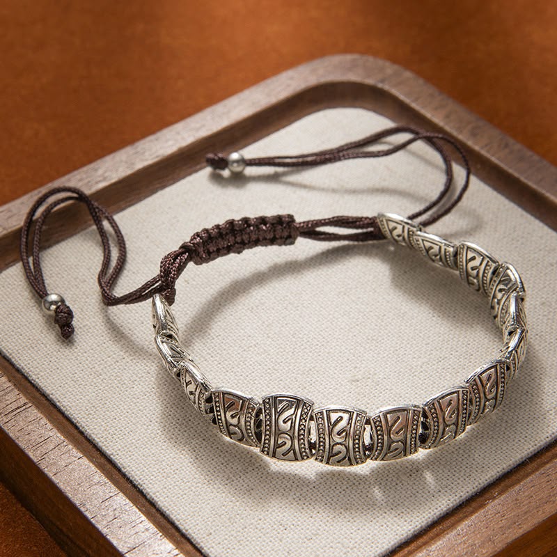 HESTER | ENGRAVED PANEL BEAD CORD BRACELET
