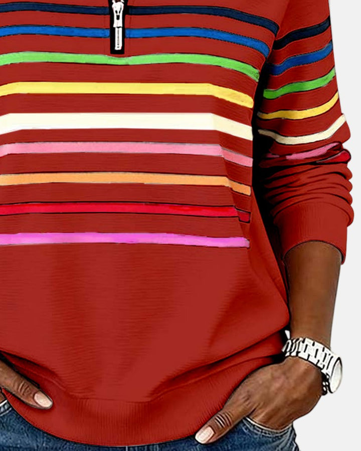MEDLINE | RAINBOW STRIPED QUARTER-ZIP