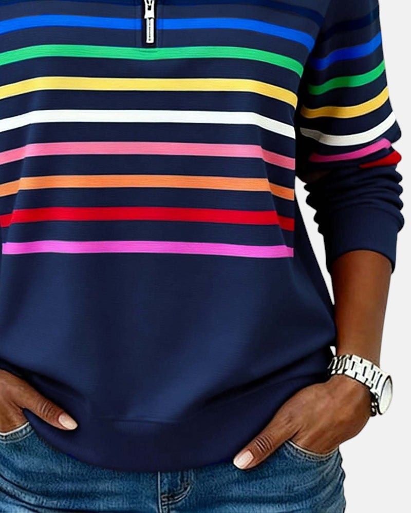 MEDLINE | RAINBOW STRIPED QUARTER-ZIP