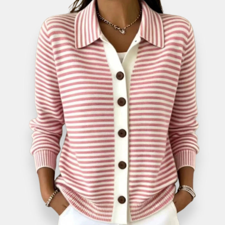 NOLA | STRIPED COLLAR CARDIGAN