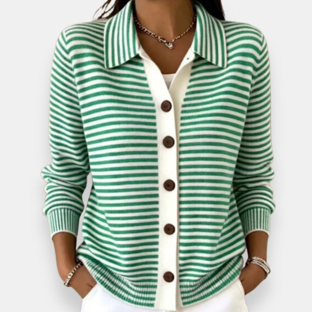 NOLA | STRIPED COLLAR CARDIGAN