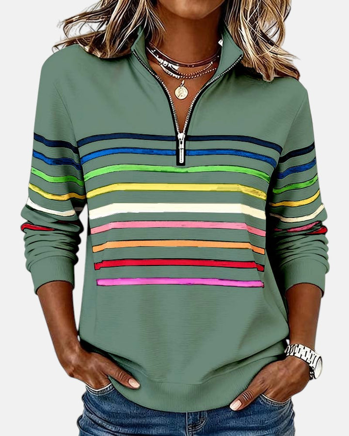 MEDLINE | RAINBOW STRIPED QUARTER-ZIP