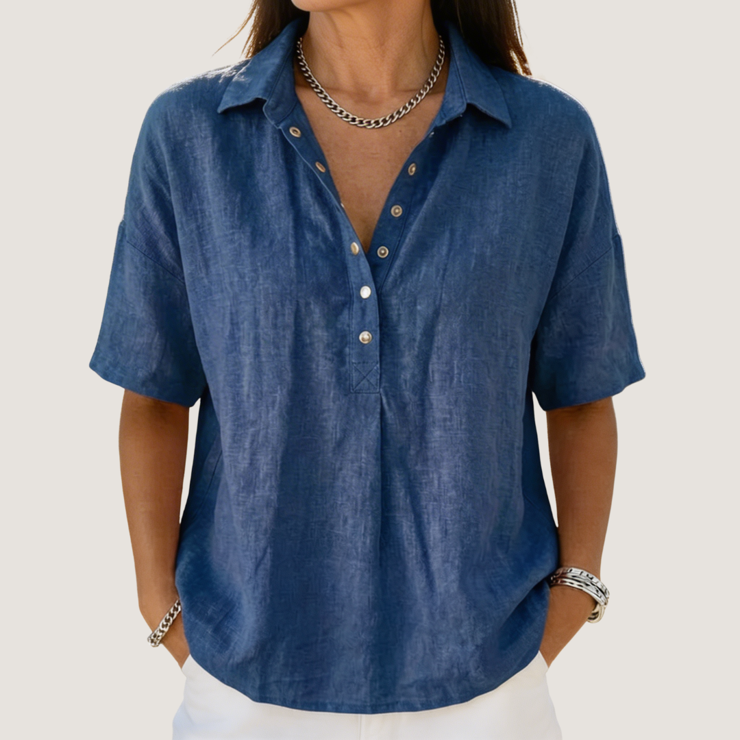 WILMA | BLOUSE WITH COLLAR AND BUTTON