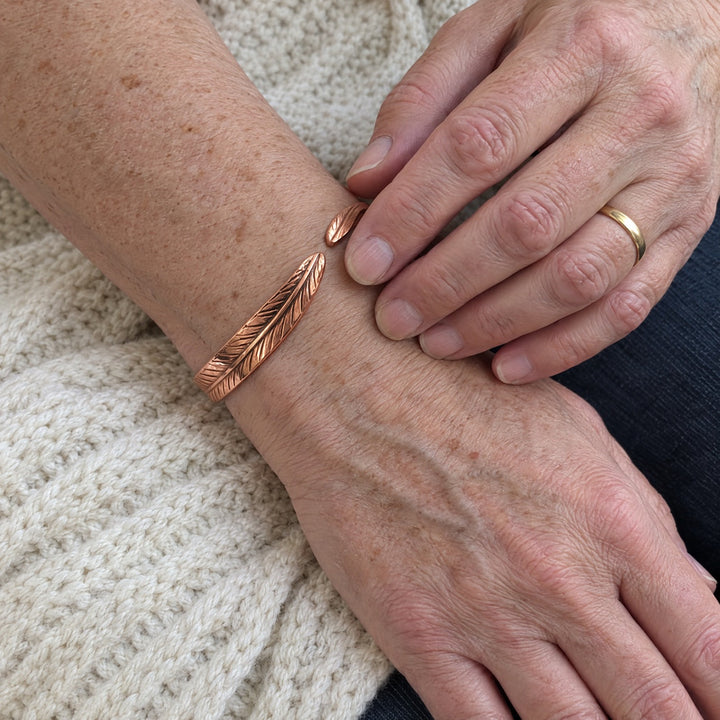 Feathered Copper Bracelet