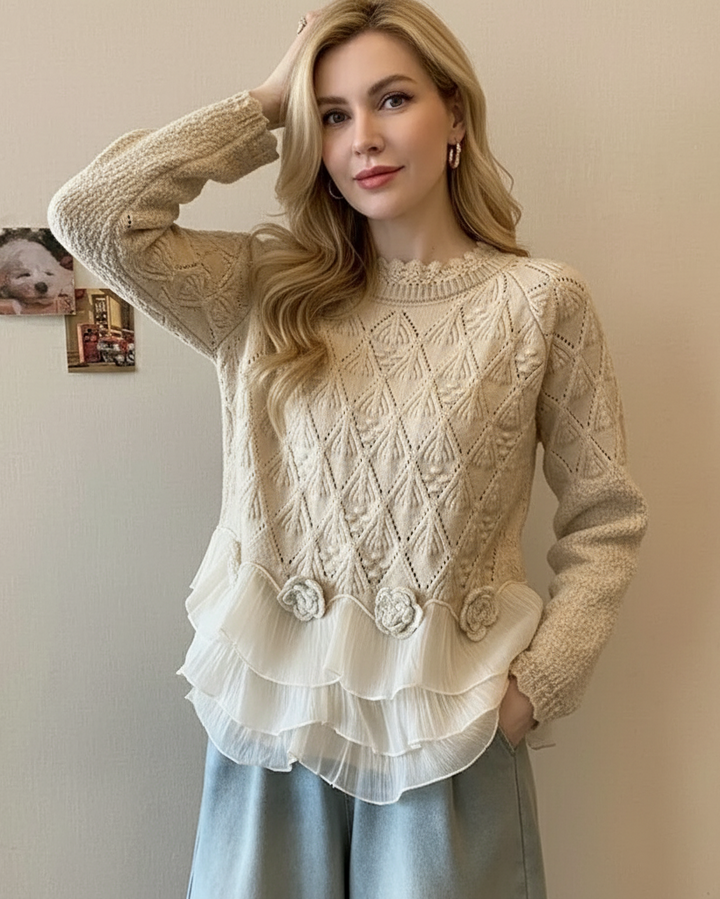 ANNALISE | ELEGANT RUFFLE SWEATER