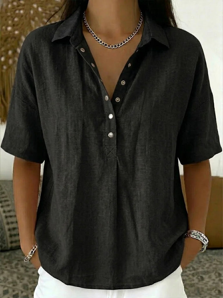 WILMA | BLOUSE WITH COLLAR AND BUTTON