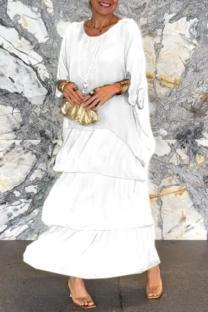 NORA | LAYERED DRESS WHITE