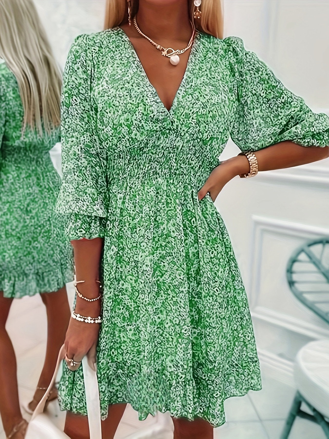 NISSIA | FLORAL RUFFLE MINI DRESS