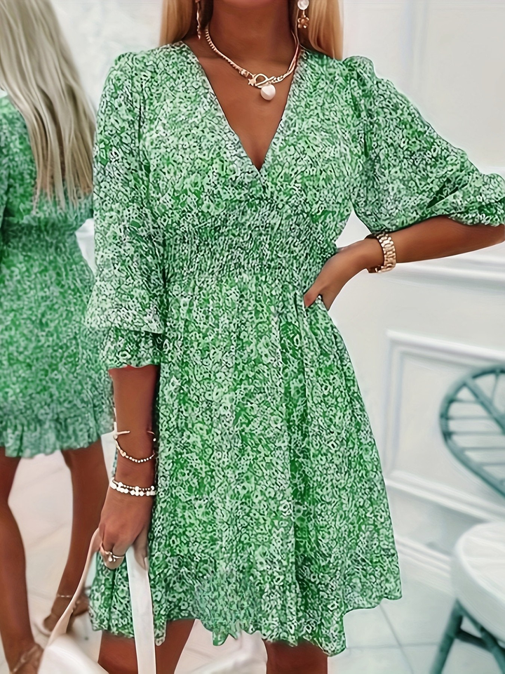 NISSIA | FLORAL RUFFLE MINI DRESS