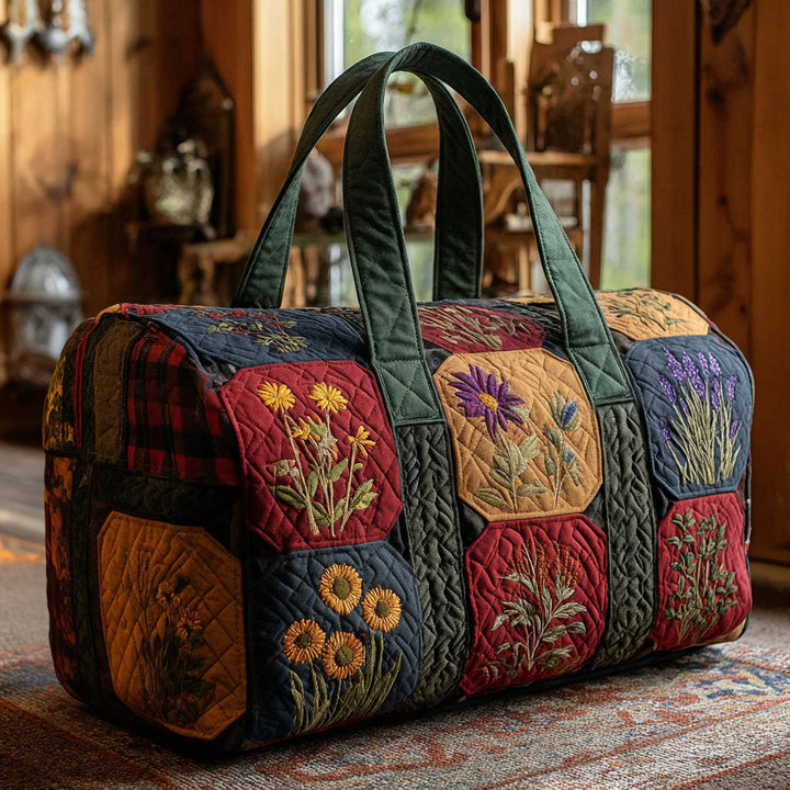 RUSTIC FLORAL HAVEN | QUILTED DUFFLE BAG