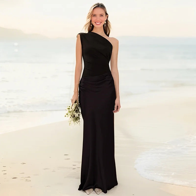 LUNA | MAXI DRESS WITH A GILT IN SATIN