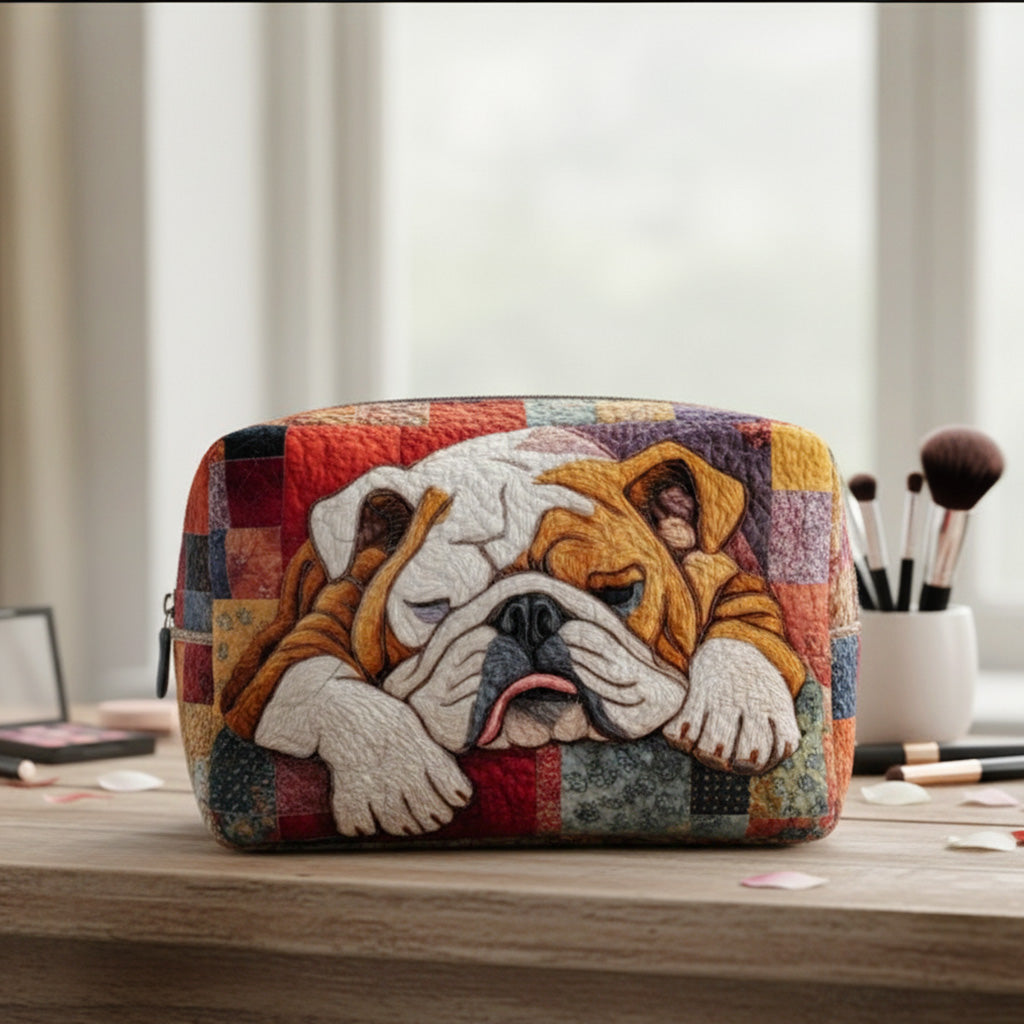 SWEET BULLDOG DREAMS | QUILTED MAKE-UP BAG