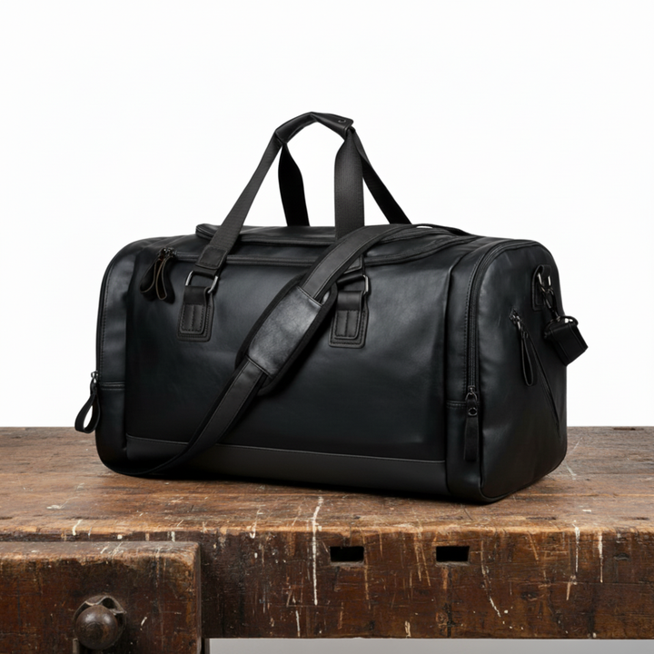 Oskar Leather-Style Travel Bag