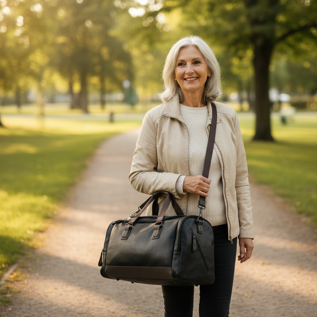 Oskar Leather-Style Travel Bag