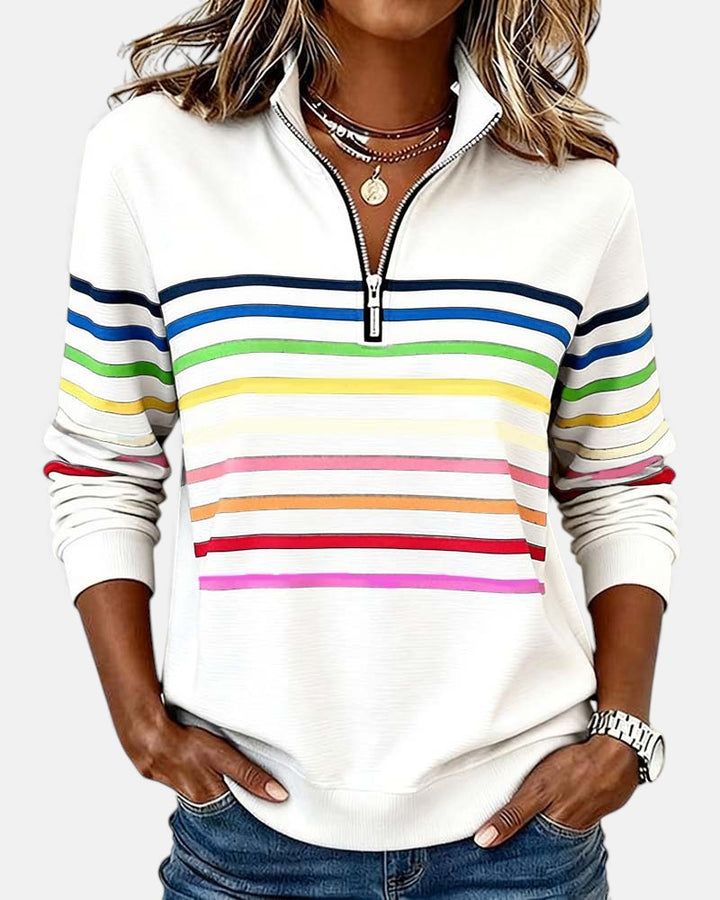 MEDLINE | RAINBOW STRIPED QUARTER-ZIP