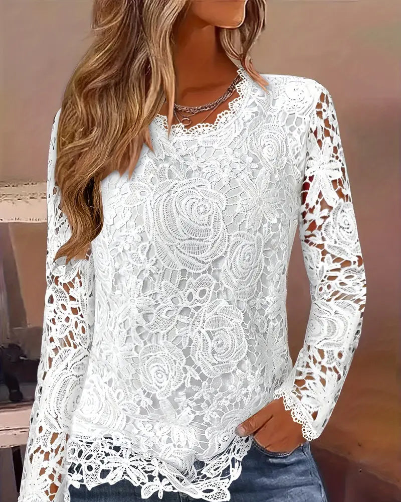 COLLEEN | ELEGANT LONG SLEEVE LACE TOP