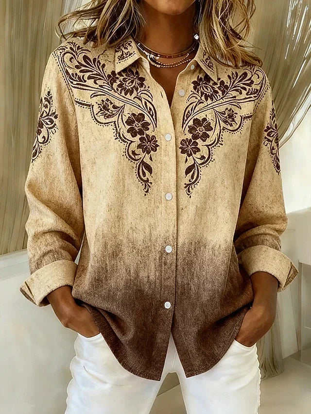 TUCSON | VINTAGE WESTERN FLORAL BUTTON BLOUSE