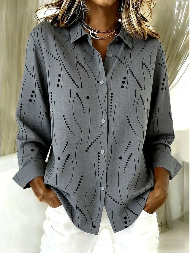 PERNELLA | CASUAL DOTTED LINE PATTERN BLOUSE