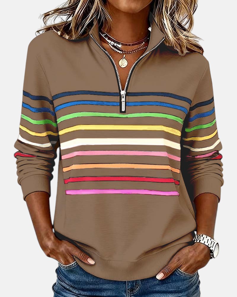 MEDLINE | RAINBOW STRIPED QUARTER-ZIP