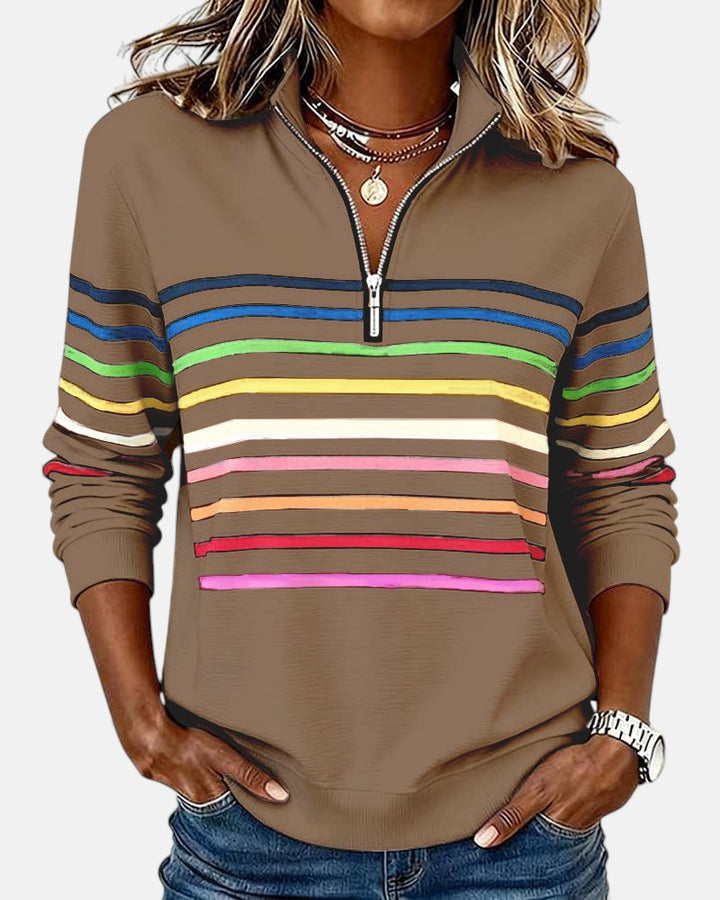 MEDLINE | RAINBOW STRIPED QUARTER-ZIP