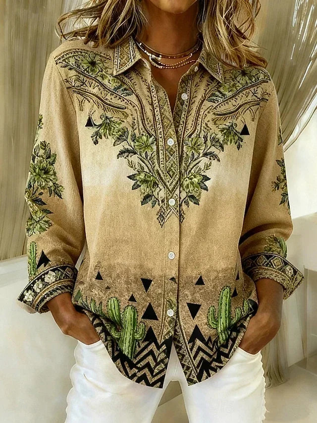 TUCSON | VINTAGE WESTERN FLORAL BUTTON BLOUSE