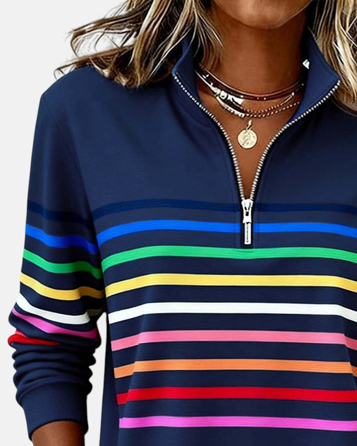 MEDLINE | RAINBOW STRIPED QUARTER-ZIP