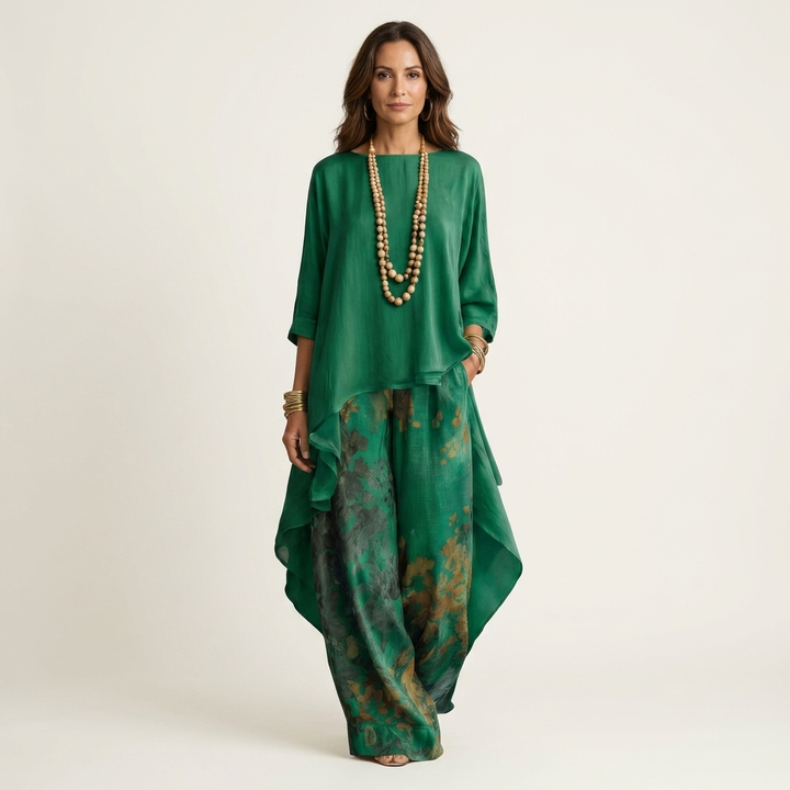 MEREDITH | ELEGANT TWO-PIECE SET WITH ASYMMETRIC TUNIC
