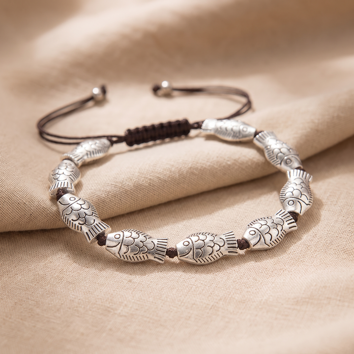 CELESTE | KNOTTED FISH BEAD CORD BRACELET