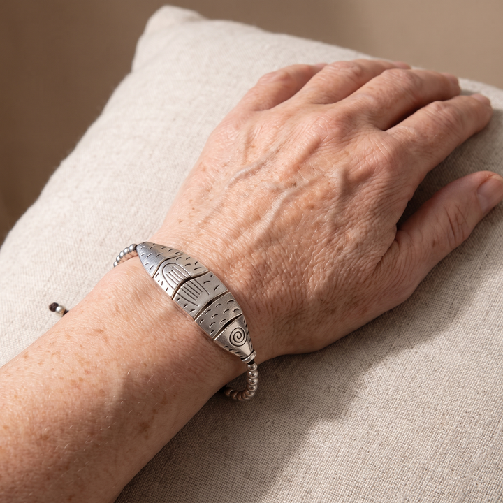DELPHINE | ARTICULATED FISH CHARM CORD BRACELET