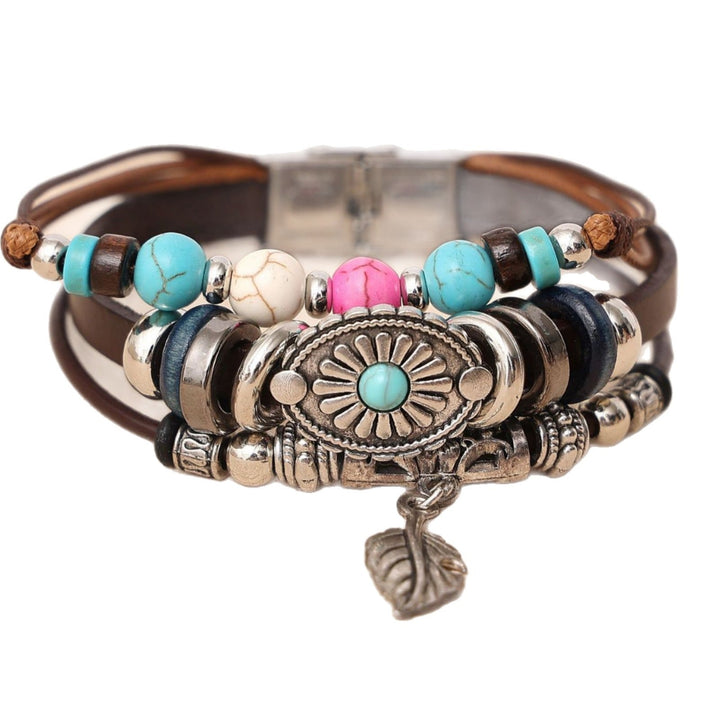 OPHELIA | TURQUOISE CONCHO FAUX LEATHER BRACELET