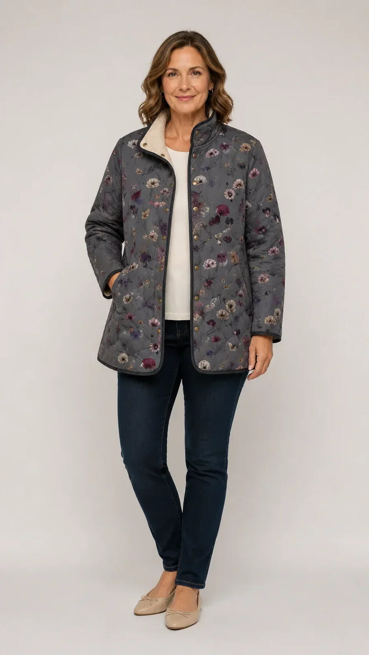 Niva | Vintage Floral Print Quilted Jacket