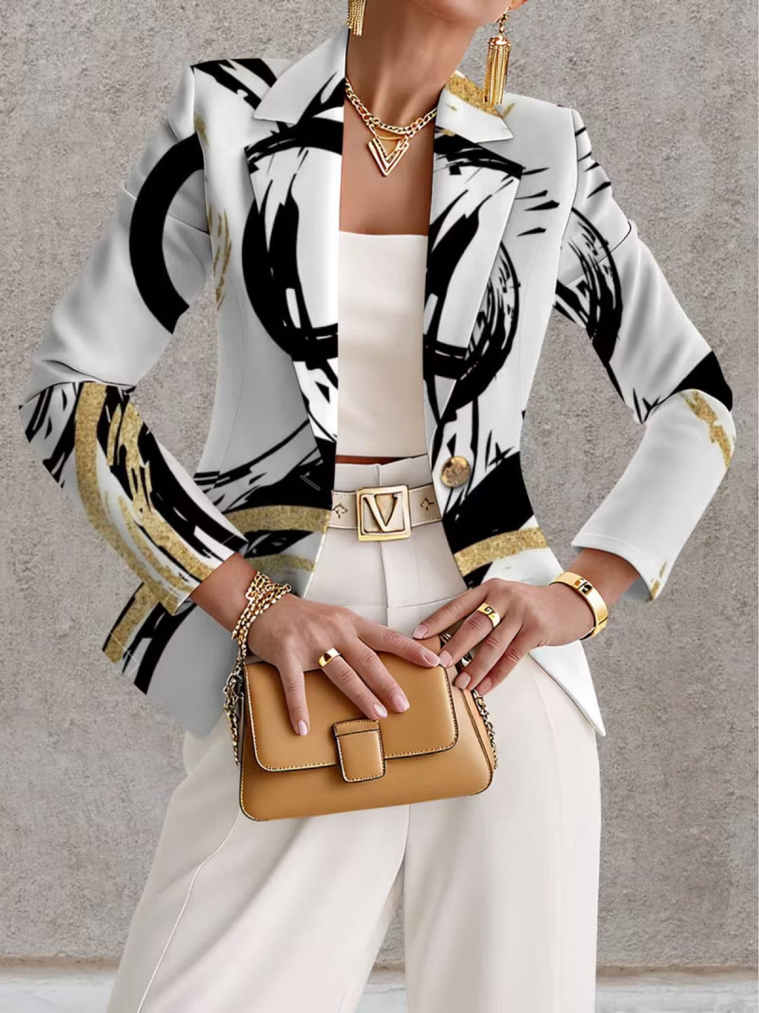 VANESSA | ABSTRACT BRUSHSTROKE BLAZER
