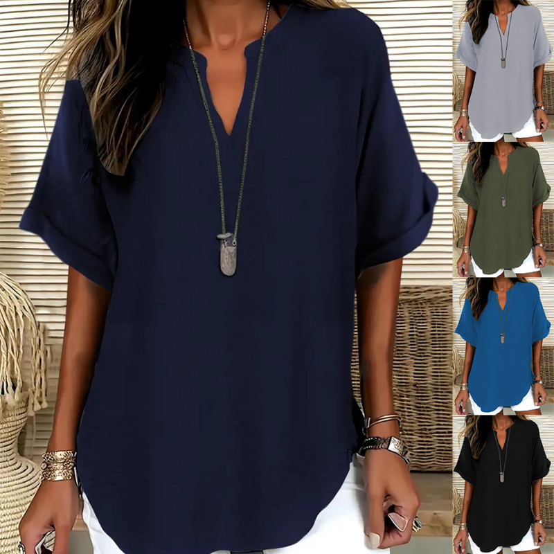 DANIELA | LIGHTWEIGHT TOP WITH V-NECK