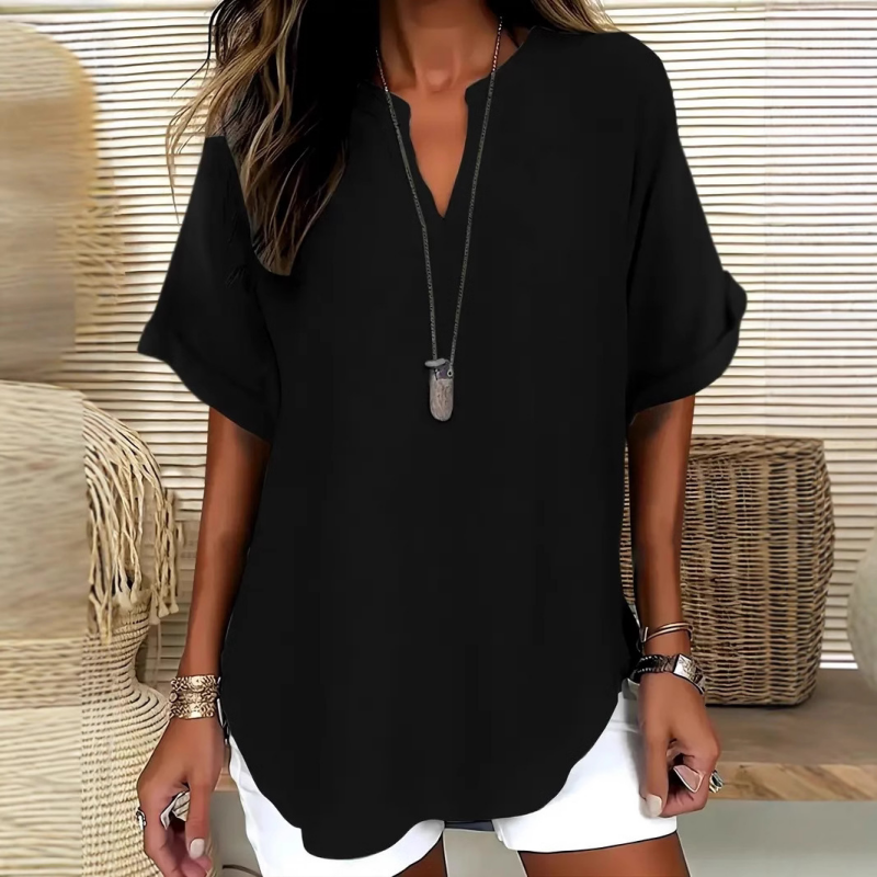 DANIELA | LIGHTWEIGHT TOP WITH V-NECK